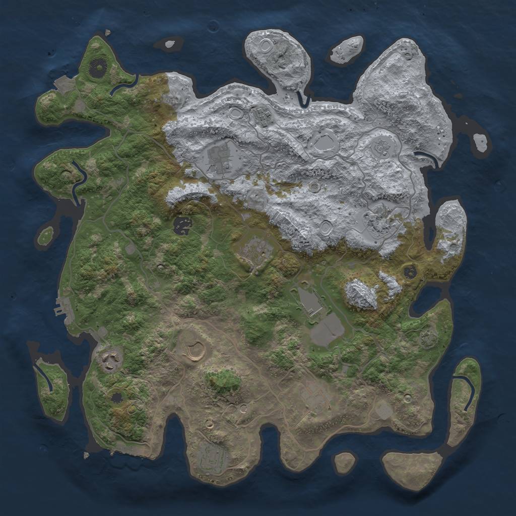 Rust Map: Procedural Map, Size: 4000, Seed: 1107259317, 18 Monuments