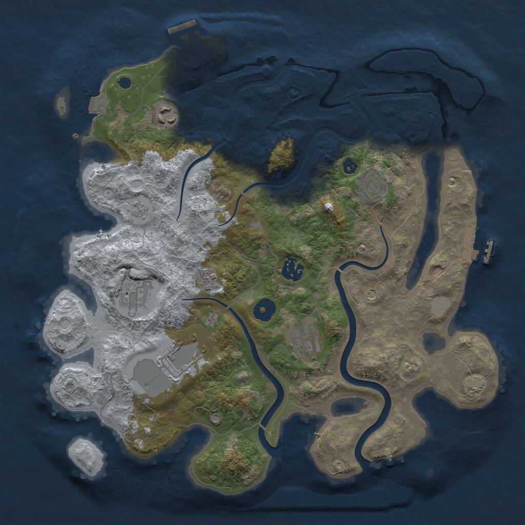 Rust Map: Procedural Map, Size: 3600, Seed: 6062024, 13 Monuments