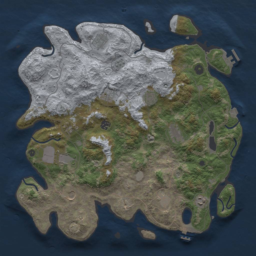 Rust Map: Procedural Map, Size: 4000, Seed: 816670981, 19 Monuments