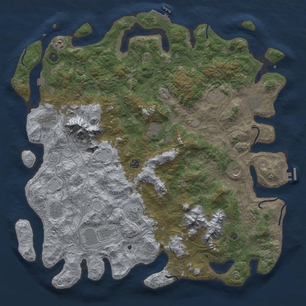 Rust Map: Procedural Map, Size: 5000, Seed: 364744, 19 Monuments