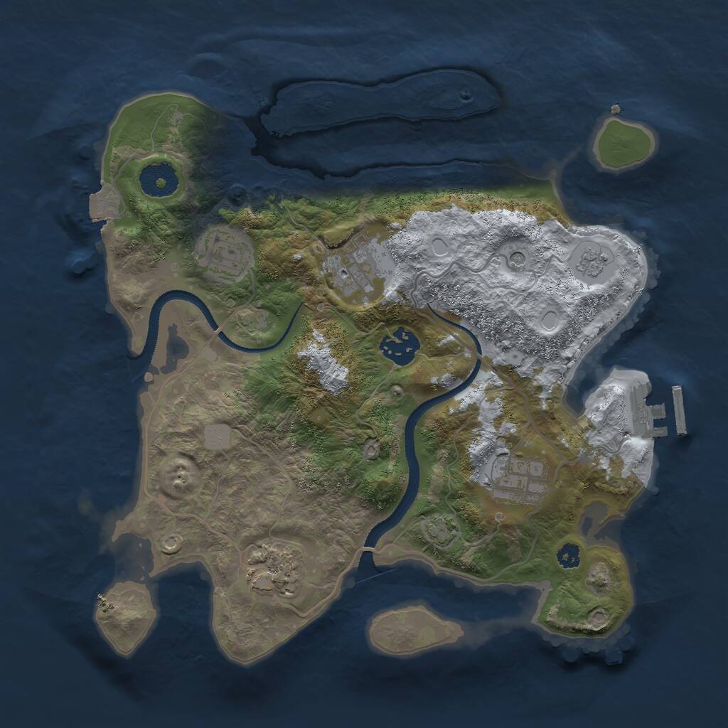 Rust Map: Procedural Map, Size: 3000, Seed: 2140688992, 10 Monuments