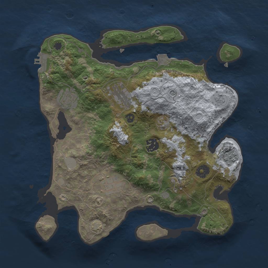 Rust Map: Procedural Map, Size: 3000, Seed: 2140688992, 13 Monuments