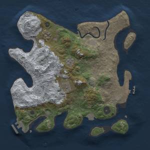 Thumbnail Rust Map: Procedural Map, Size: 3000, Seed: 71462, 10 Monuments