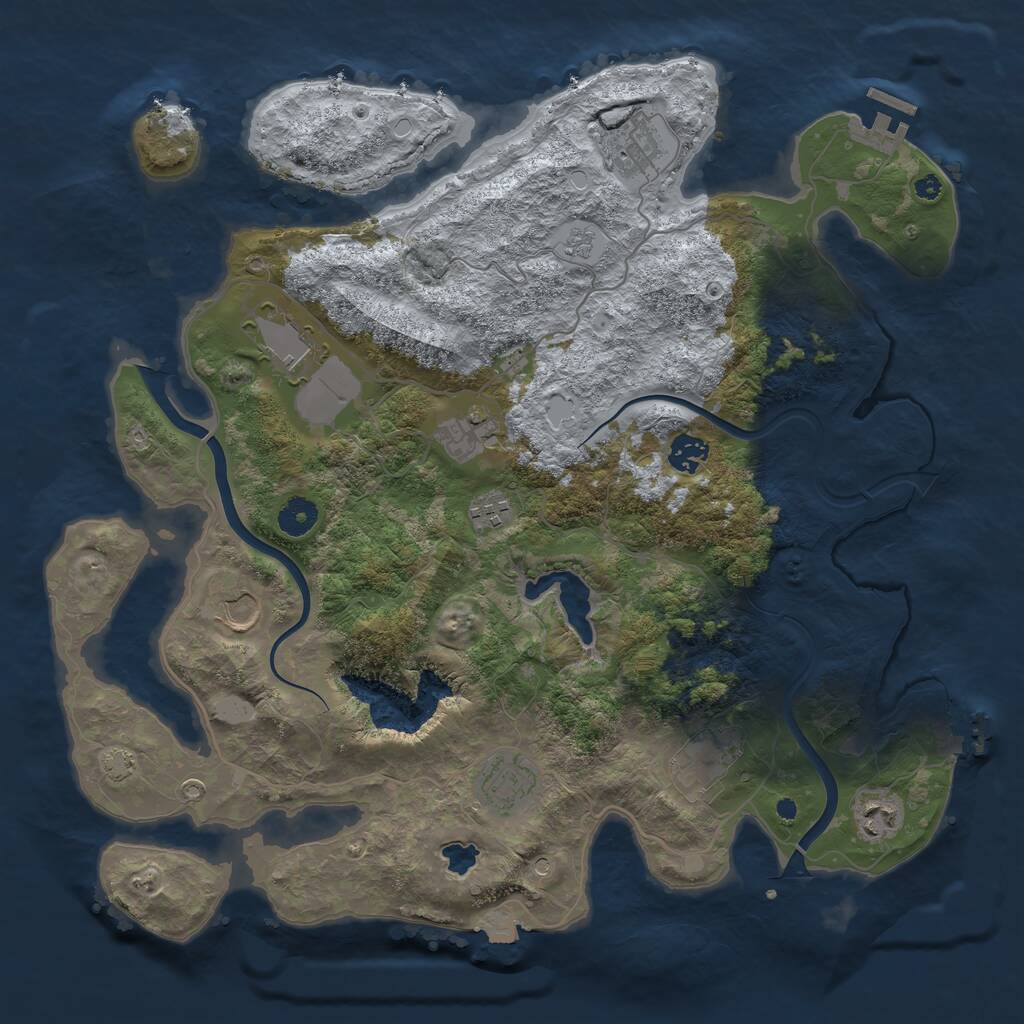 Rust Map: Procedural Map, Size: 4000, Seed: 904968850, 15 Monuments