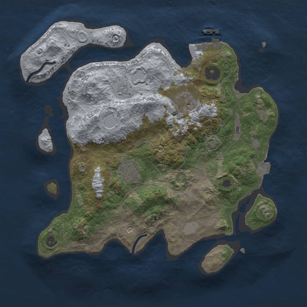 Rust Map: Procedural Map, Size: 3000, Seed: 272093764, 9 Monuments