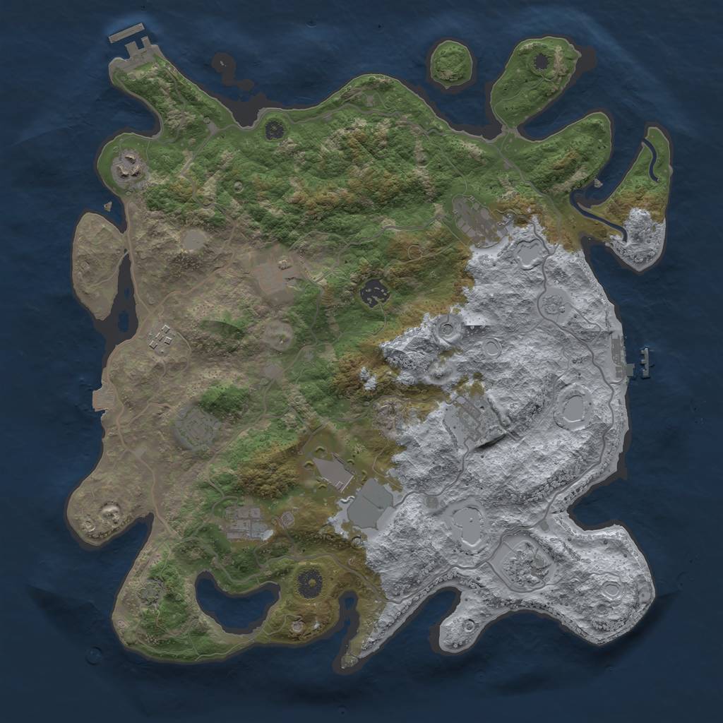 Rust Map: Procedural Map, Size: 4000, Seed: 276030283, 18 Monuments