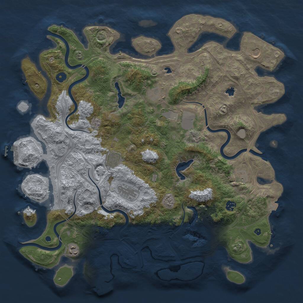 Rust Map: Procedural Map, Size: 4500, Seed: 75295323, 15 Monuments
