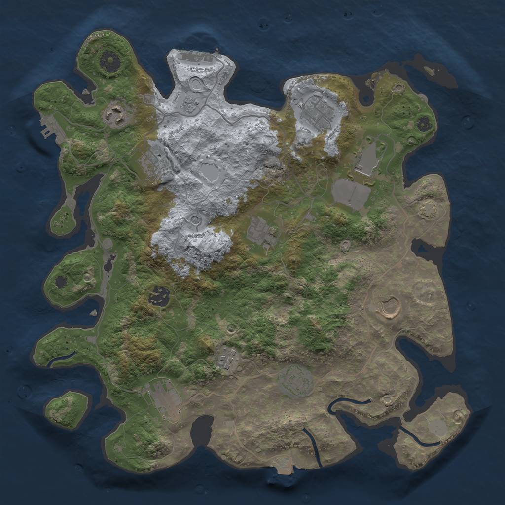 Rust Map: Procedural Map, Size: 3600, Seed: 94947, 18 Monuments