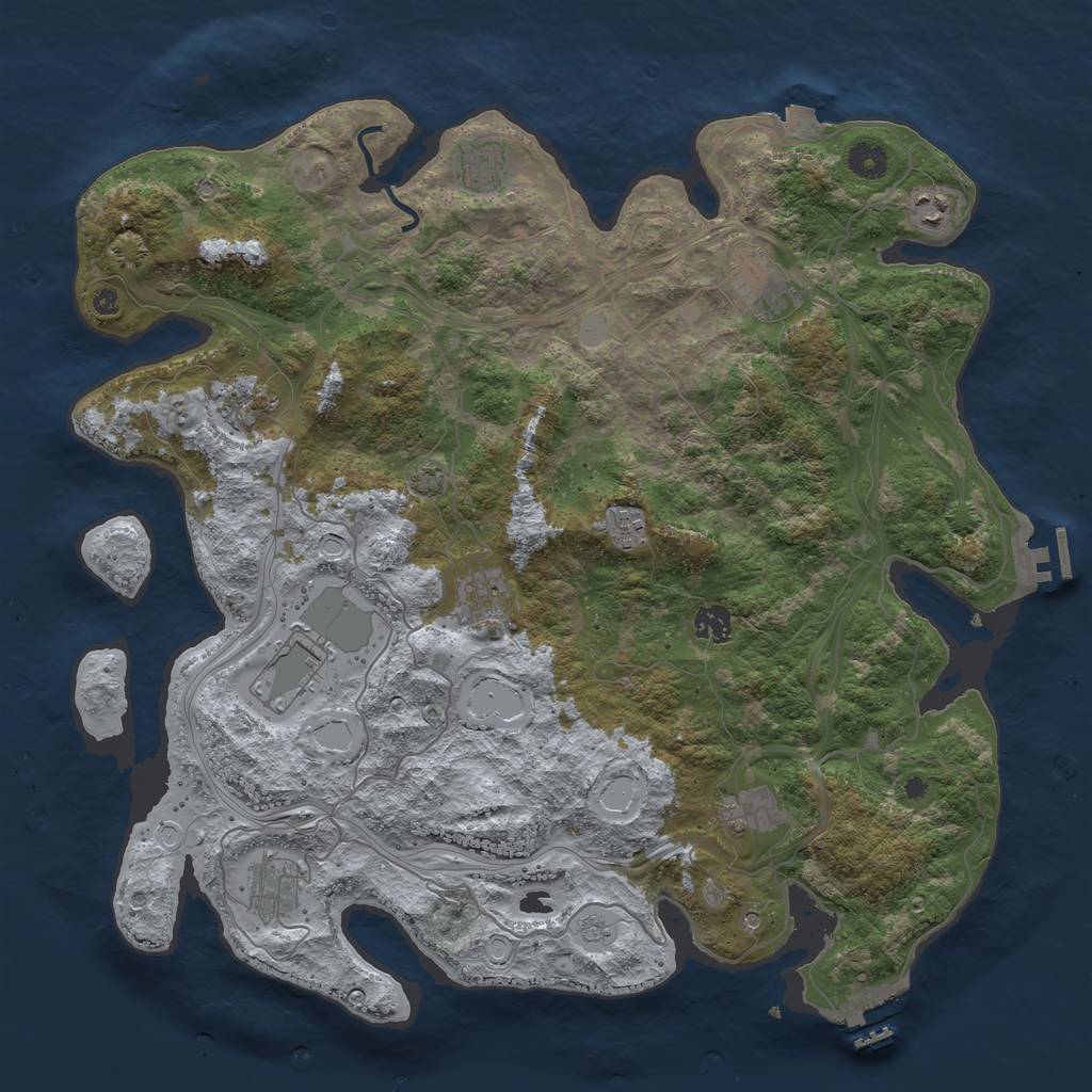 Rust Map: Procedural Map, Size: 4250, Seed: 36875, 18 Monuments