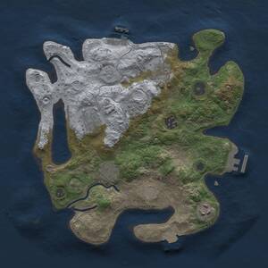 Thumbnail Rust Map: Procedural Map, Size: 3000, Seed: 1346136, 10 Monuments