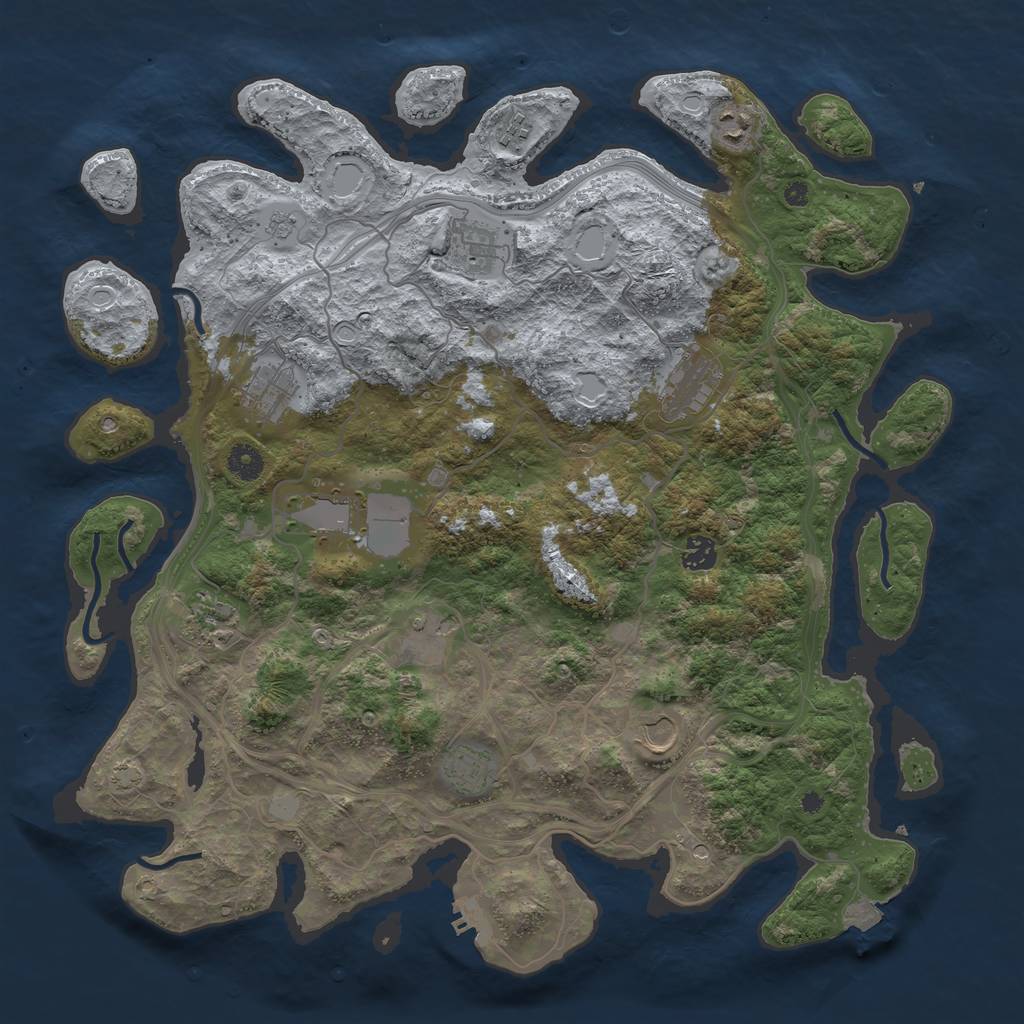 Rust Map: Procedural Map, Size: 4250, Seed: 372552965, 18 Monuments