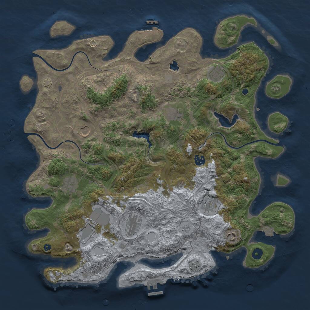 Rust Map: Procedural Map, Size: 4250, Seed: 513783, 16 Monuments