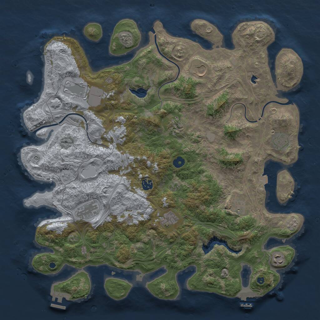 Rust Map: Procedural Map, Size: 4300, Seed: 75702744, 16 Monuments