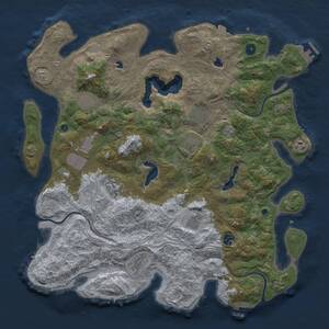 Thumbnail Rust Map: Procedural Map, Size: 4500, Seed: 1203710984, 16 Monuments