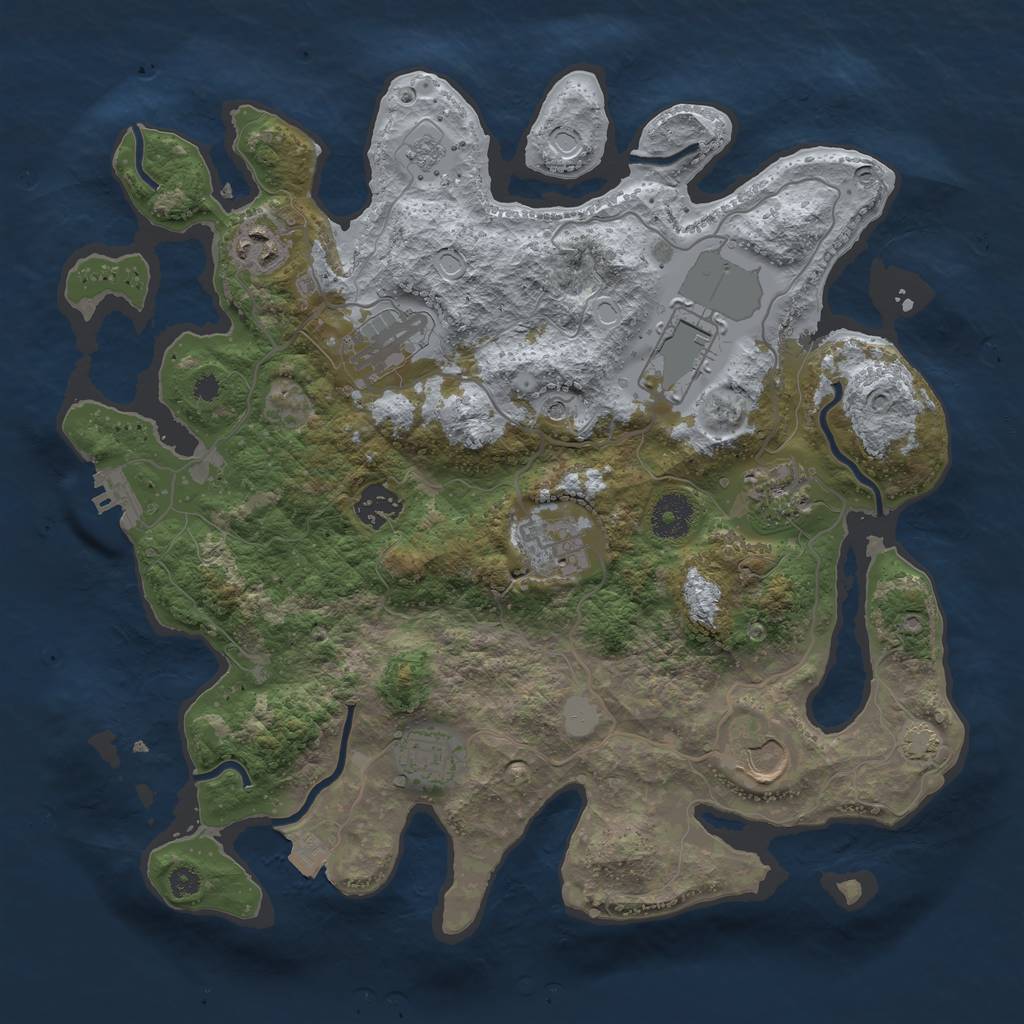 Rust Map: Procedural Map, Size: 3500, Seed: 1592205719, 15 Monuments