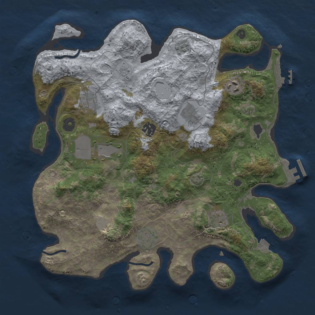 Rust Map: Procedural Map, Size: 3500, Seed: 533075839, 15 Monuments