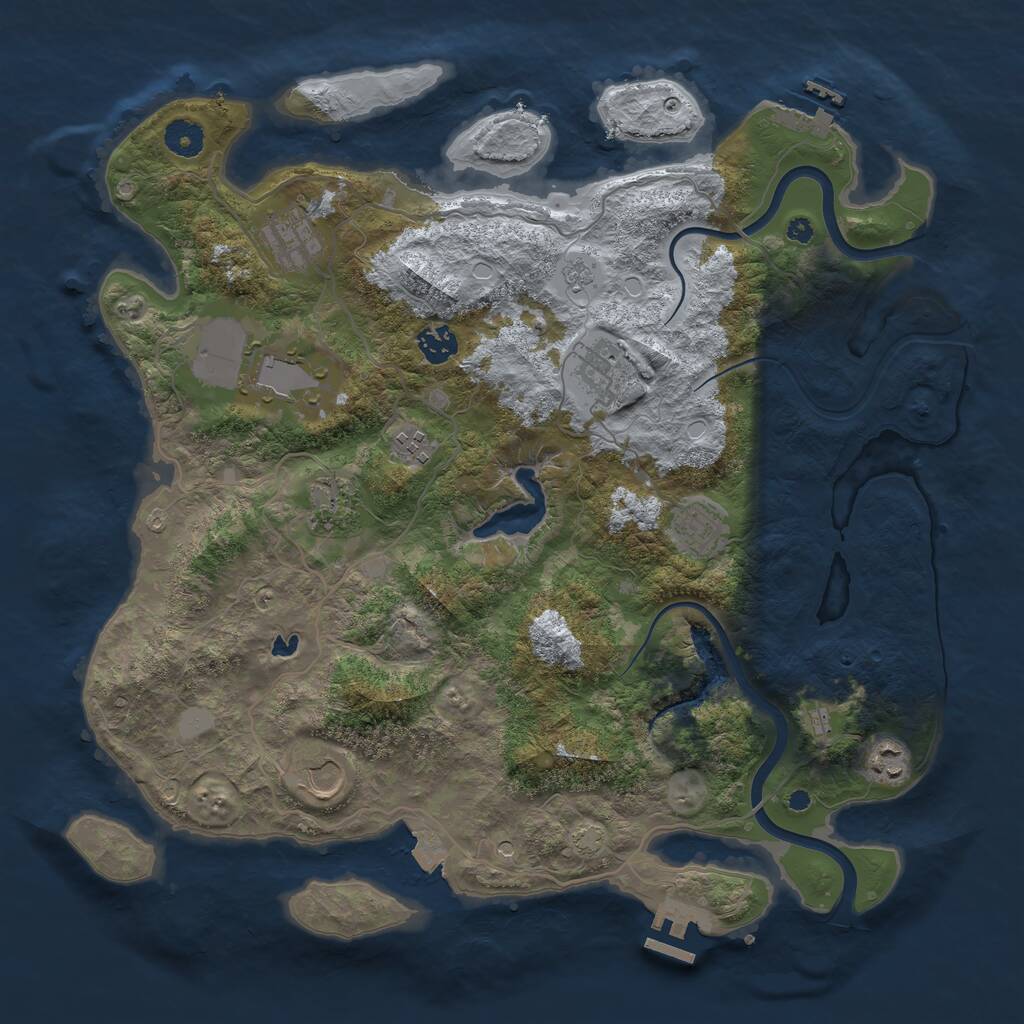 Rust Map: Procedural Map, Size: 4000, Seed: 76511999, 15 Monuments