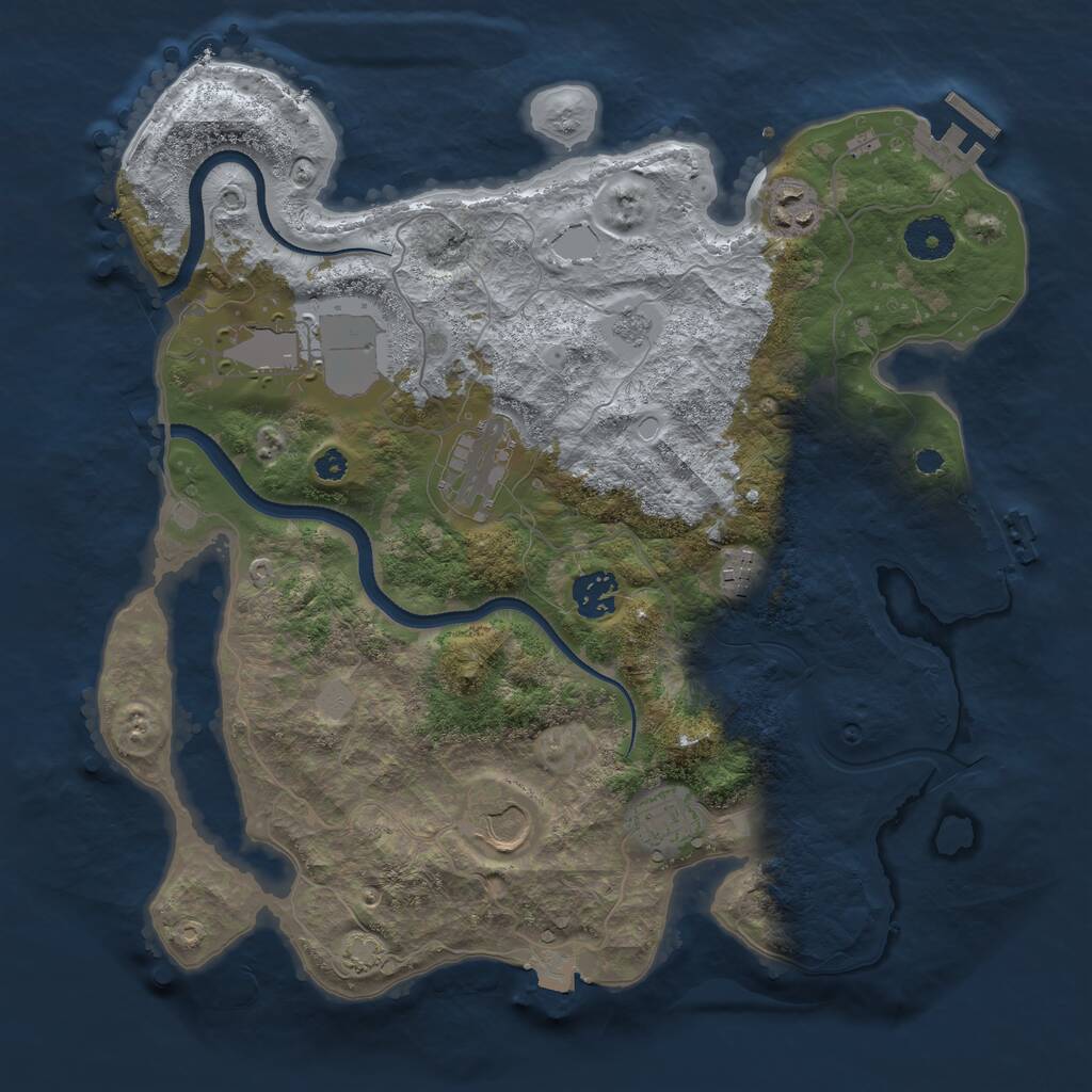 Rust Map: Procedural Map, Size: 3500, Seed: 815989471, 12 Monuments