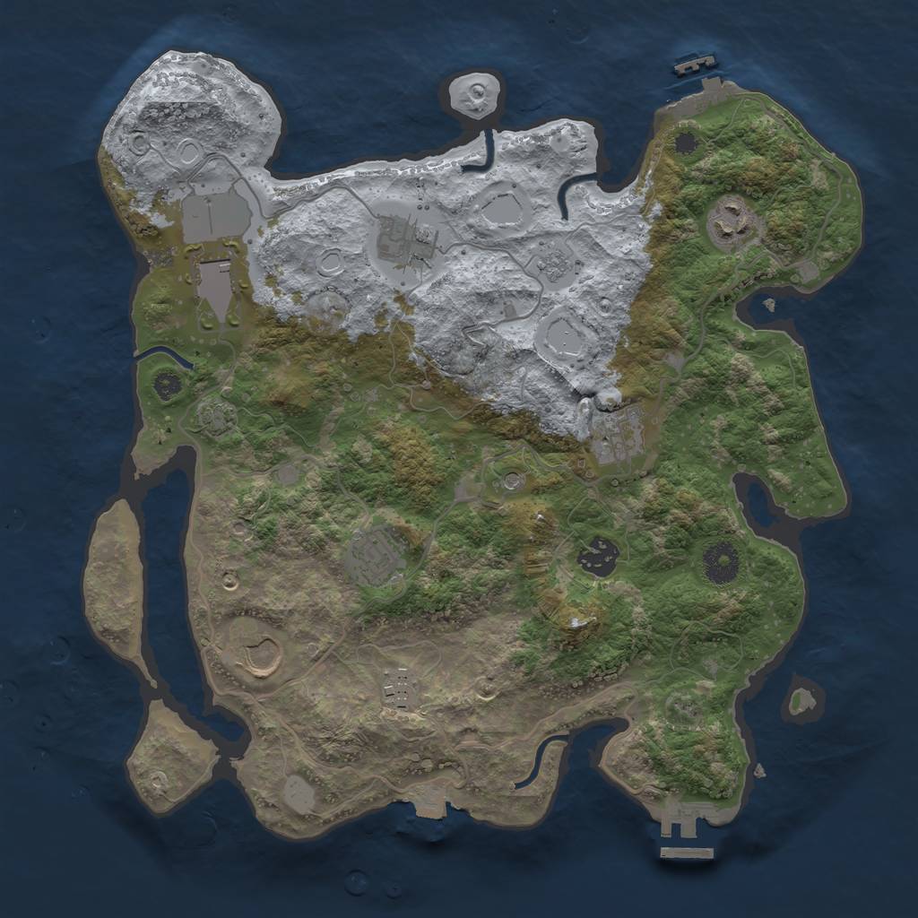 Rust Map: Procedural Map, Size: 3500, Seed: 815989471, 16 Monuments