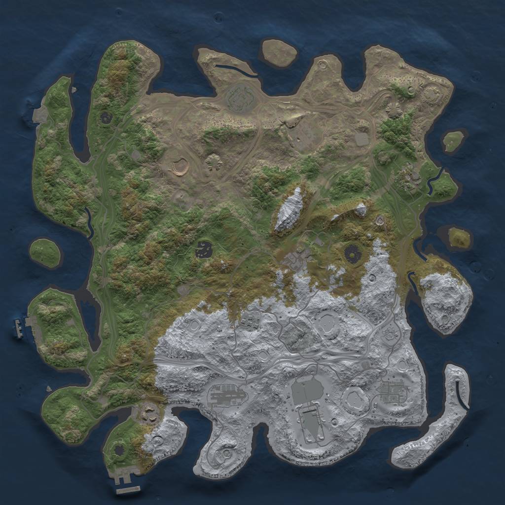 Rust Map: Procedural Map, Size: 4250, Seed: 696221152, 19 Monuments