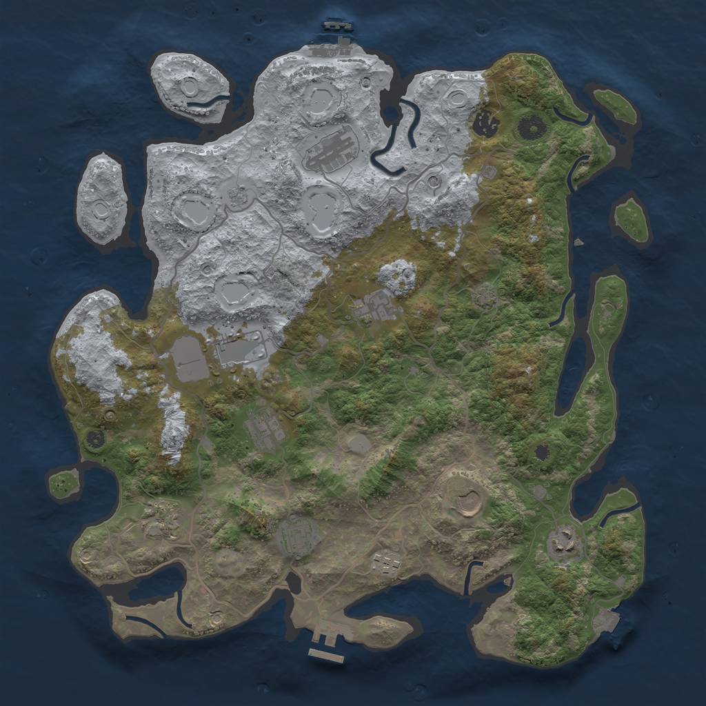 Rust Map: Procedural Map, Size: 4000, Seed: 189968317, 18 Monuments