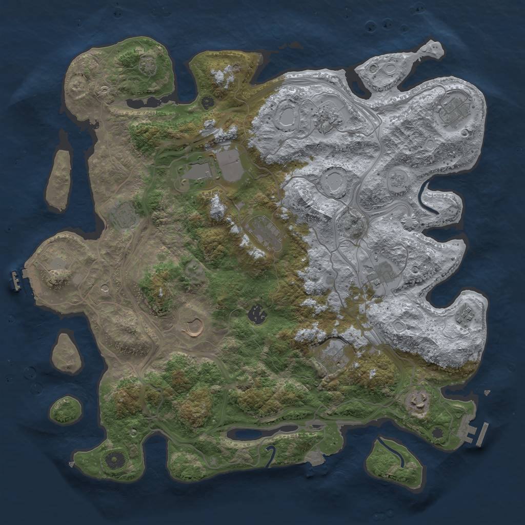 Rust Map: Procedural Map, Size: 4250, Seed: 2014364125, 19 Monuments