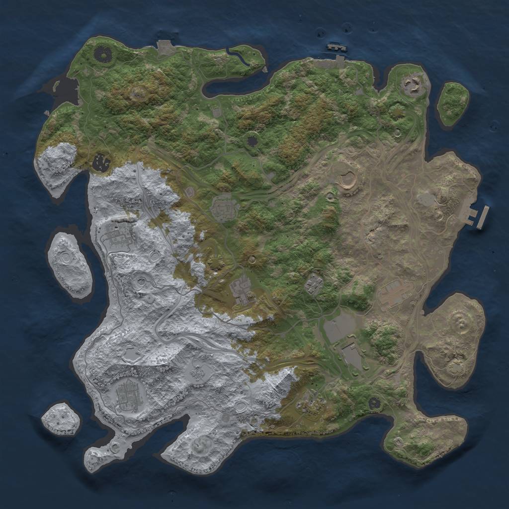 Rust Map: Procedural Map, Size: 4250, Seed: 1697916710, 19 Monuments