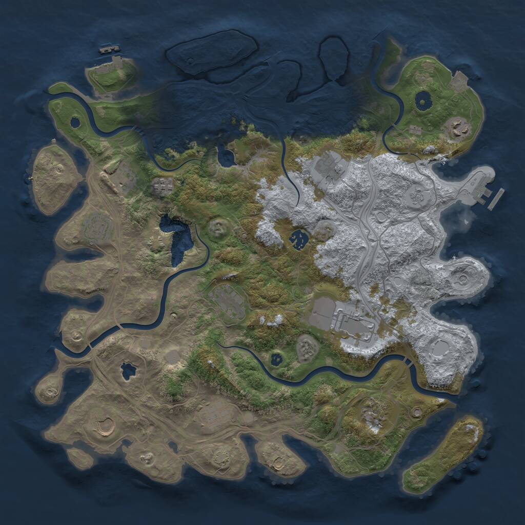 Rust Map: Procedural Map, Size: 4250, Seed: 1251250999, 17 Monuments