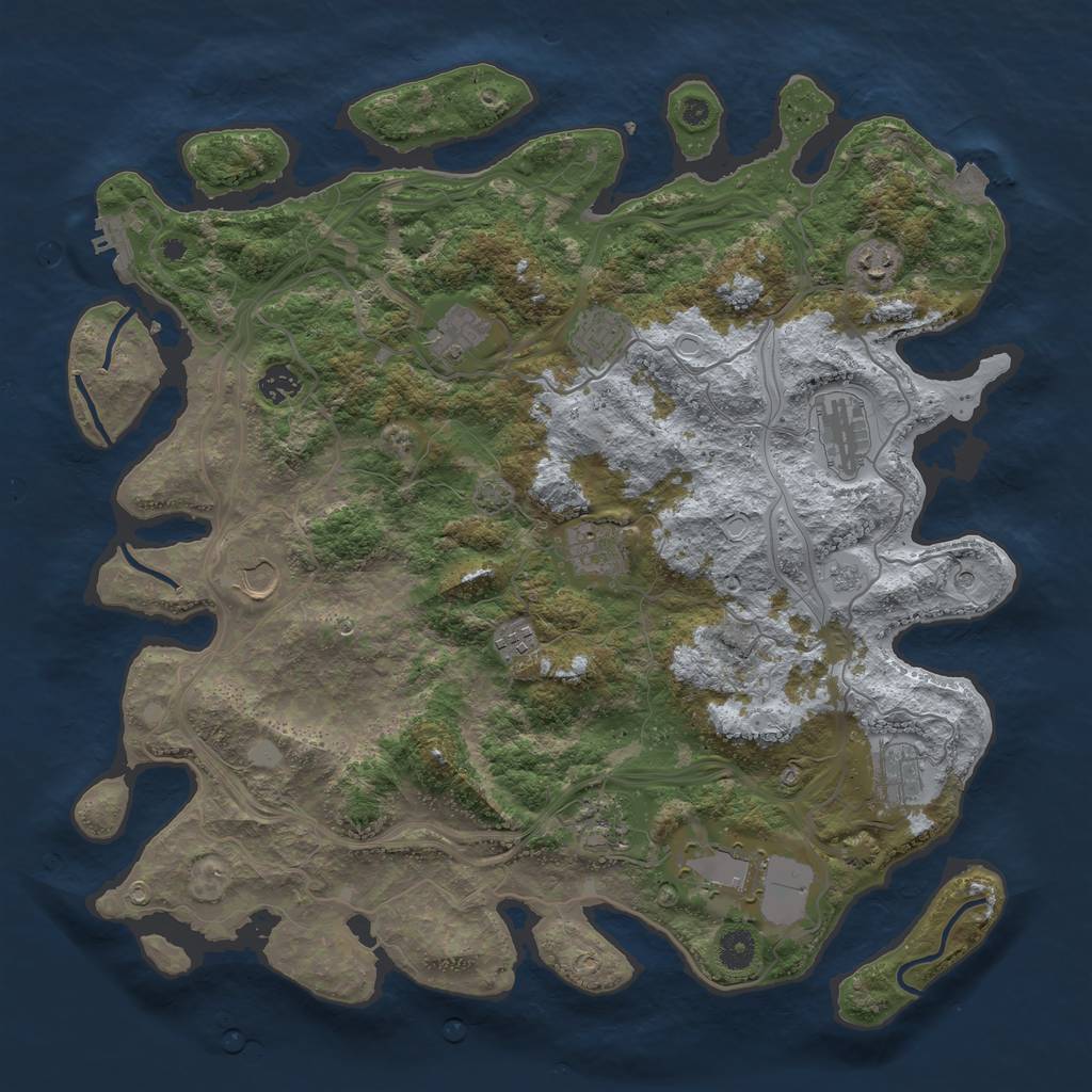 Rust Map: Procedural Map, Size: 4250, Seed: 1251250999, 18 Monuments