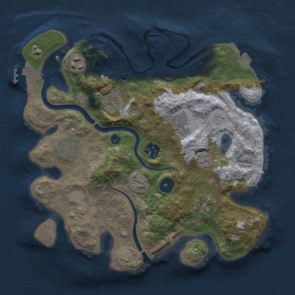 Rust Map: Procedural Map, Size: 3000, Seed: 487135882, 12 Monuments