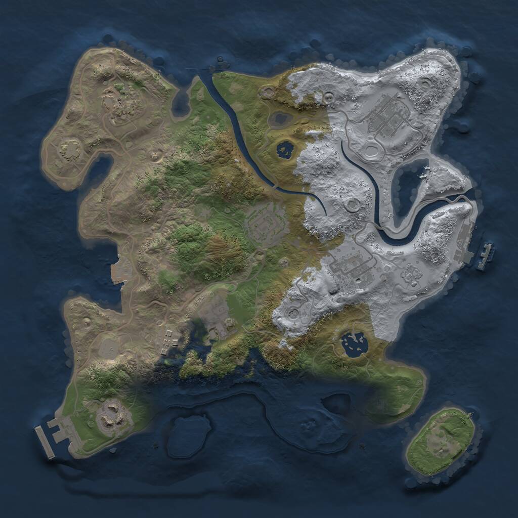 Rust Map: Procedural Map, Size: 3000, Seed: 1508664497, 14 Monuments