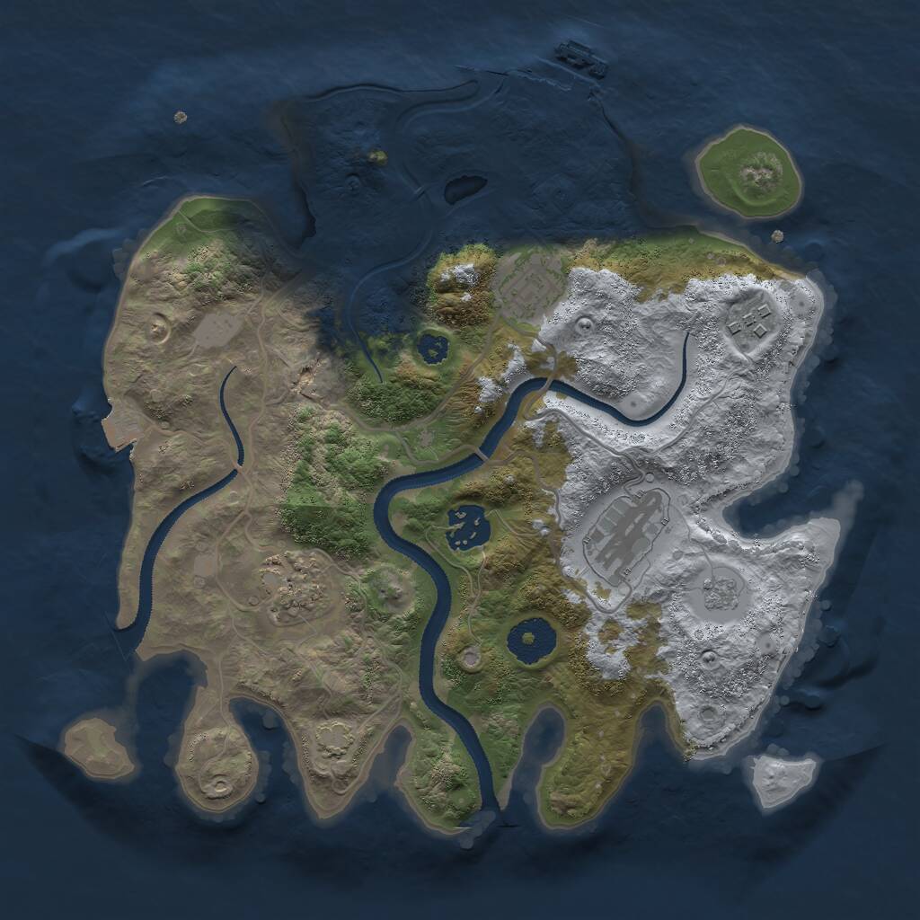 Rust Map: Procedural Map, Size: 3000, Seed: 10737, 9 Monuments
