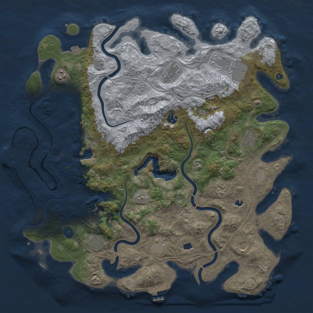 Rust Map: Procedural Map, Size: 4500, Seed: 1514438701, 17 Monuments