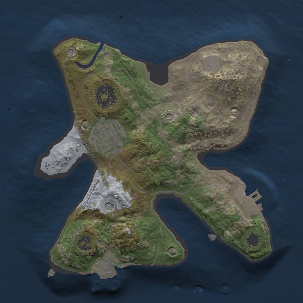 Rust Map: Procedural Map, Size: 2000, Seed: 721754289, 6 Monuments