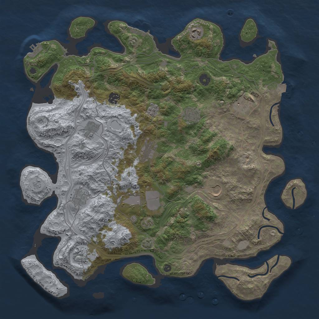 Rust Map: Procedural Map, Size: 4250, Seed: 507174170, 19 Monuments
