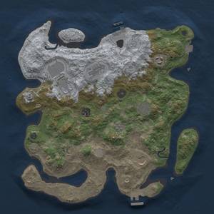 Thumbnail Rust Map: Procedural Map, Size: 3500, Seed: 1038136530, 16 Monuments