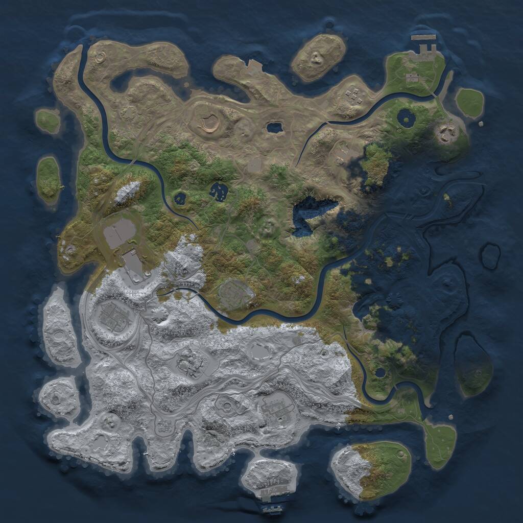 Rust Map: Procedural Map, Size: 4250, Seed: 981426389, 16 Monuments