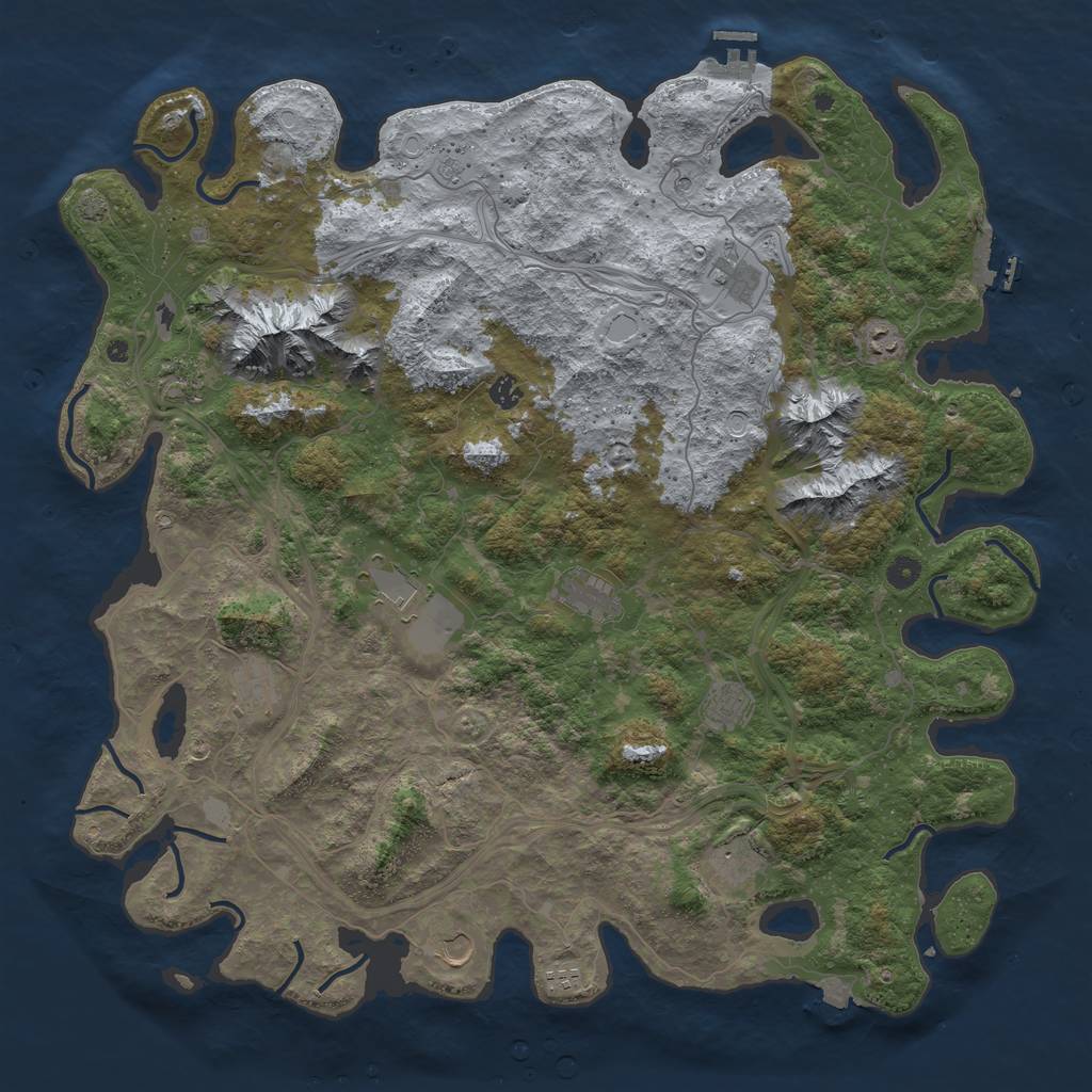 Rust Map: Procedural Map, Size: 5000, Seed: 999995163, 19 Monuments