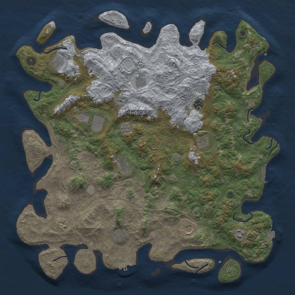 Rust Map: Procedural Map, Size: 4800, Seed: 973648237, 19 Monuments