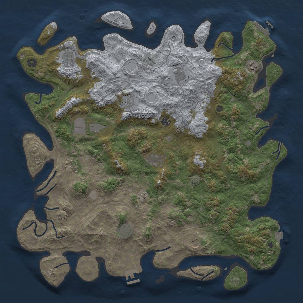 Rust Map: Procedural Map, Size: 4800, Seed: 973648237, 19 Monuments