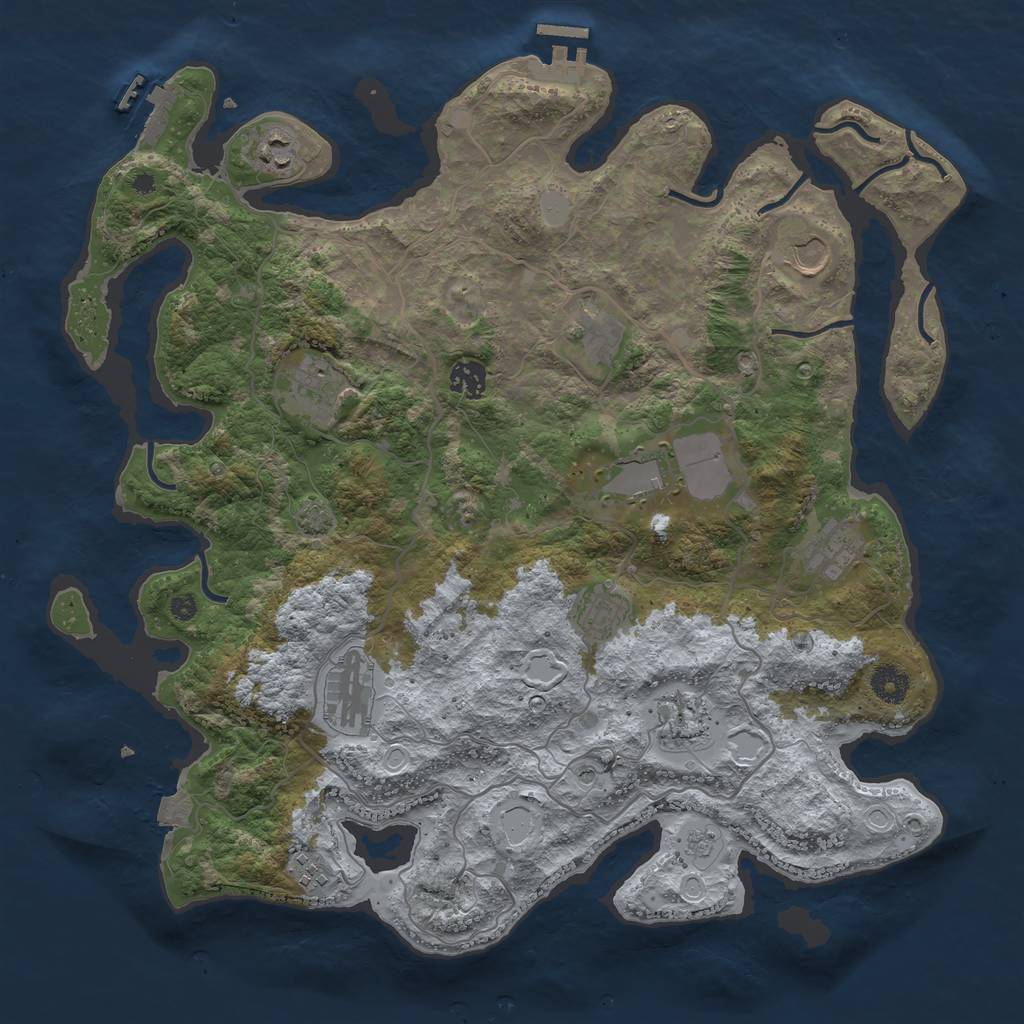 Rust Map: Procedural Map, Size: 4000, Seed: 682885583, 19 Monuments