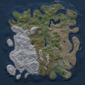 Thumbnail Rust Map: Procedural Map, Size: 4000, Seed: 1080270091, 14 Monuments