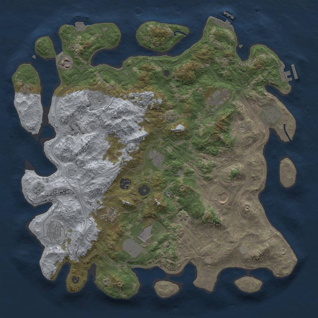 Rust Map: Procedural Map, Size: 4250, Seed: 1600526473, 19 Monuments