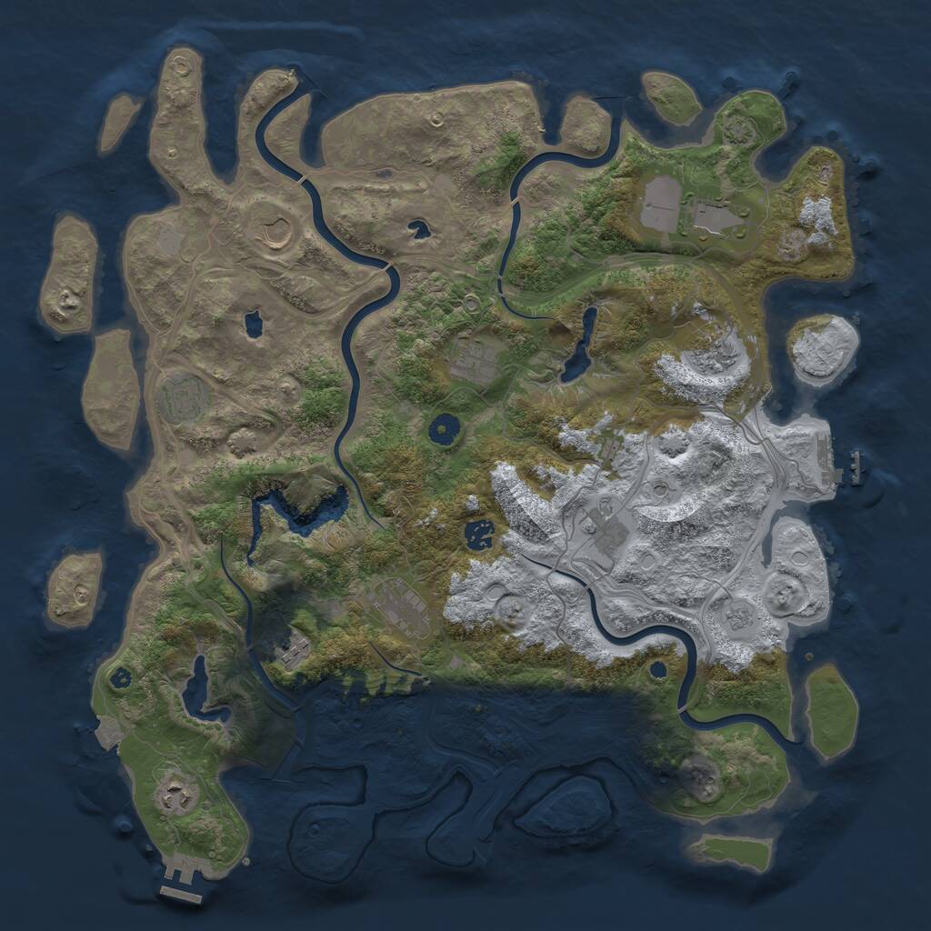 Rust Map: Procedural Map, Size: 4500, Seed: 1484264004, 16 Monuments