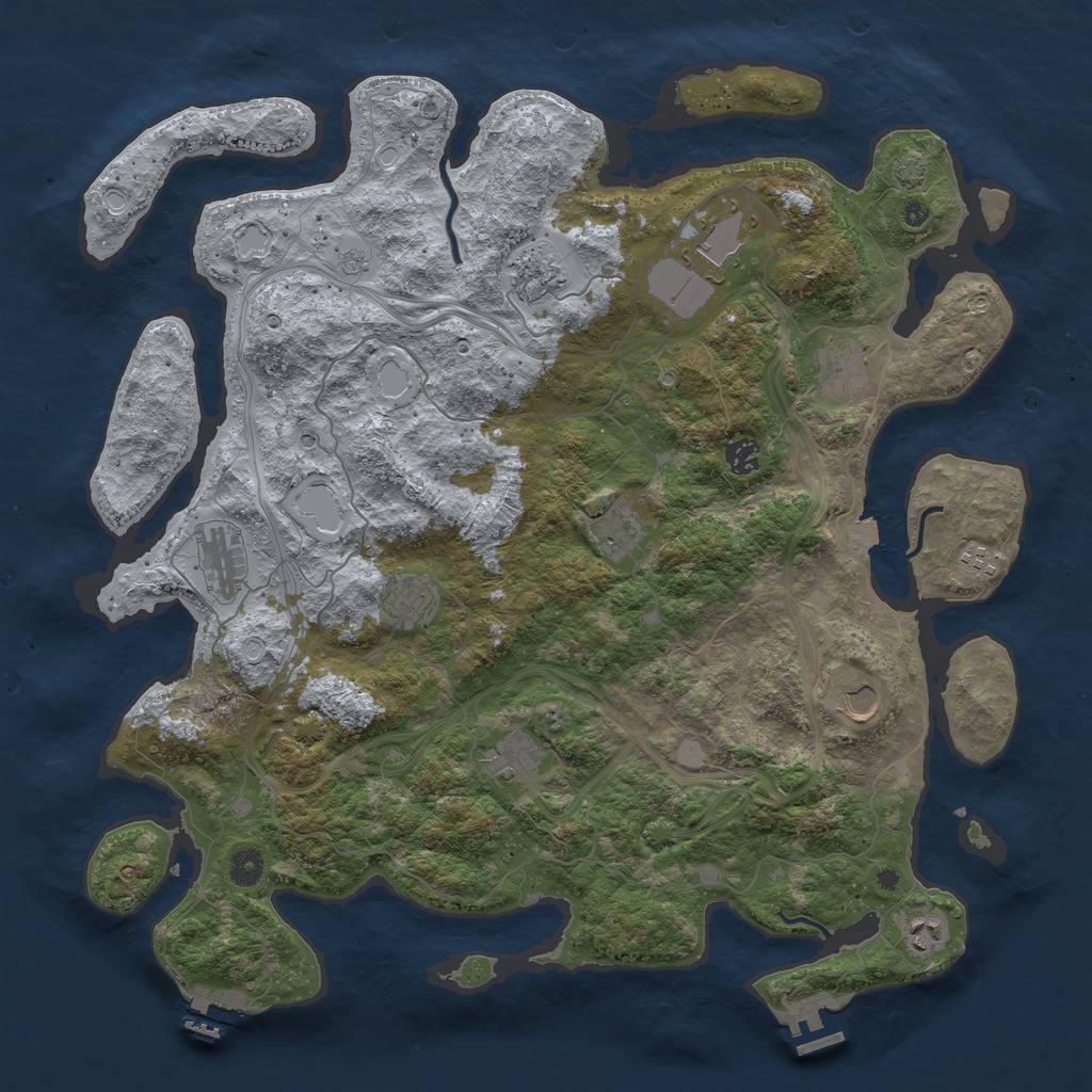 Rust Map: Procedural Map, Size: 4500, Seed: 262914, 19 Monuments