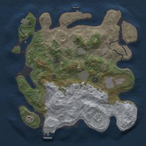 Thumbnail Rust Map: Procedural Map, Size: 3500, Seed: 195939486, 16 Monuments