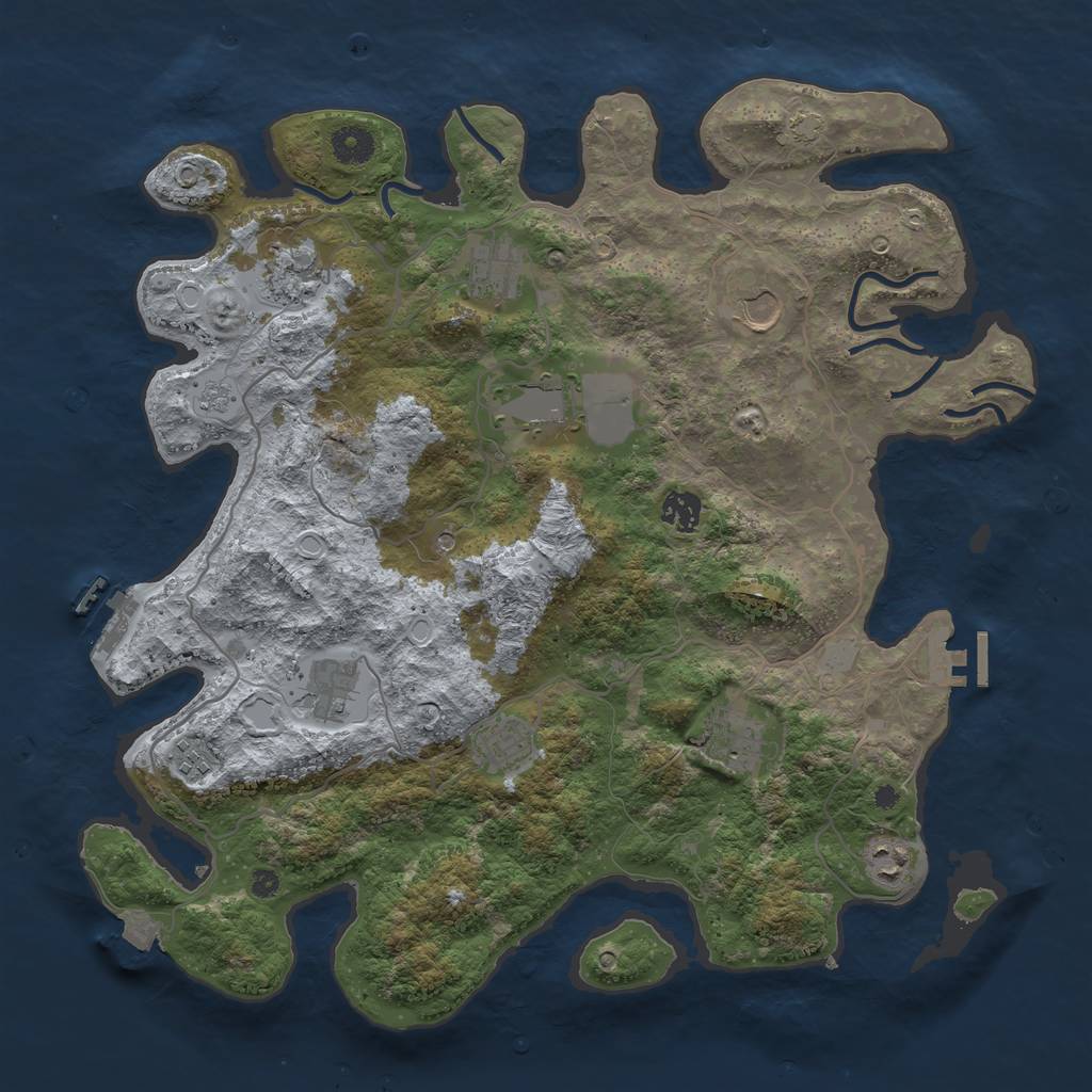 Rust Map: Procedural Map, Size: 4000, Seed: 1797698307, 18 Monuments