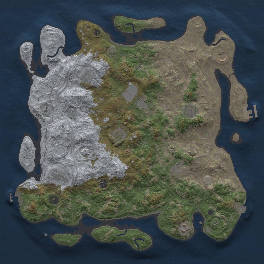 Rust Map: Procedural Map, Size: 4250, Seed: 1722002023, 19 Monuments