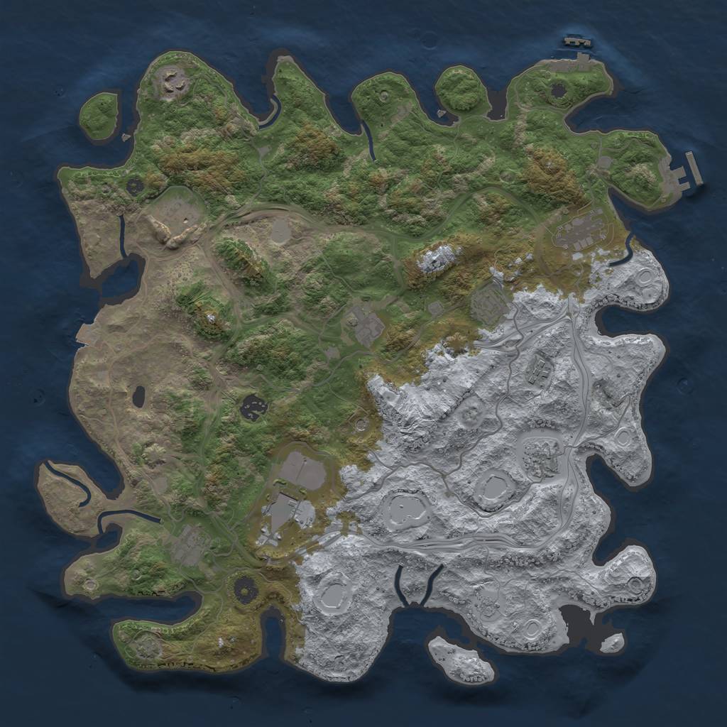 Rust Map: Procedural Map, Size: 4250, Seed: 1908829468, 18 Monuments