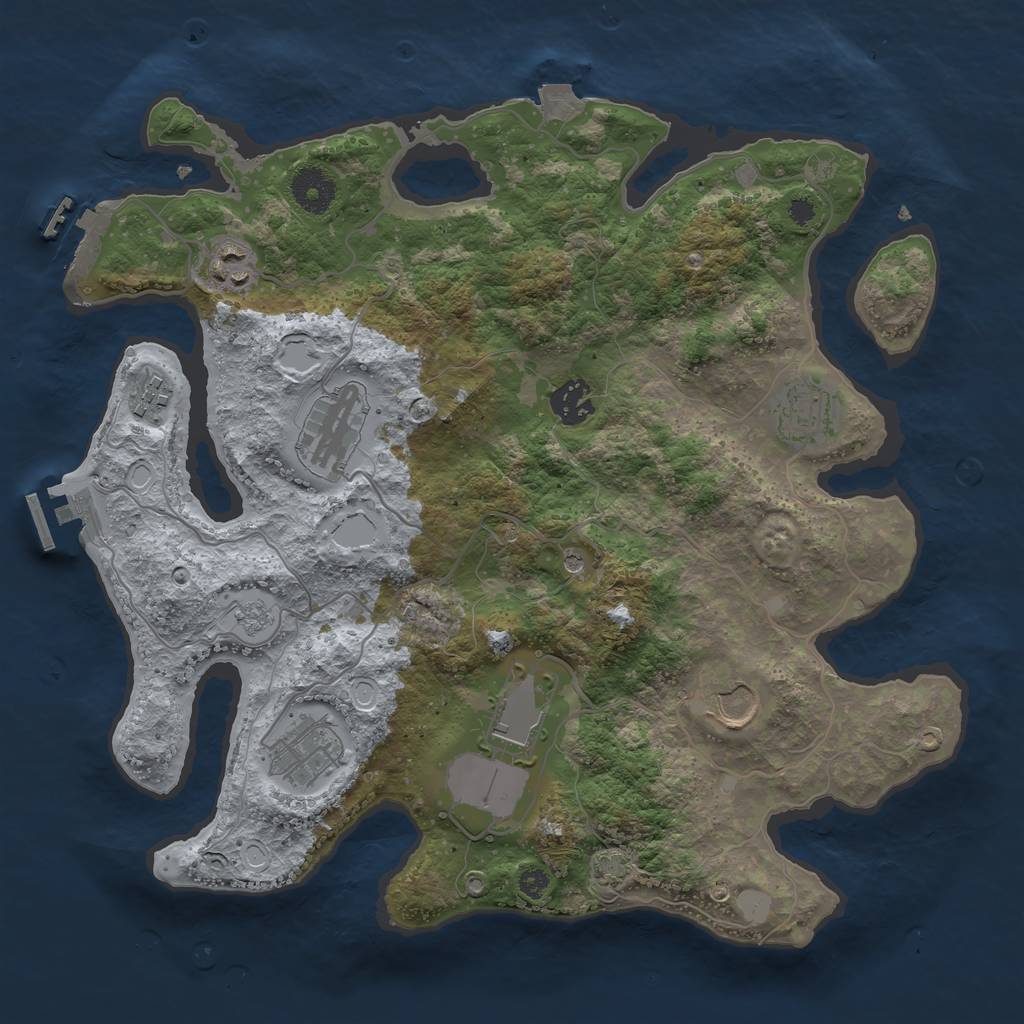 Rust Map: Procedural Map, Size: 3500, Seed: 1446099739, 16 Monuments